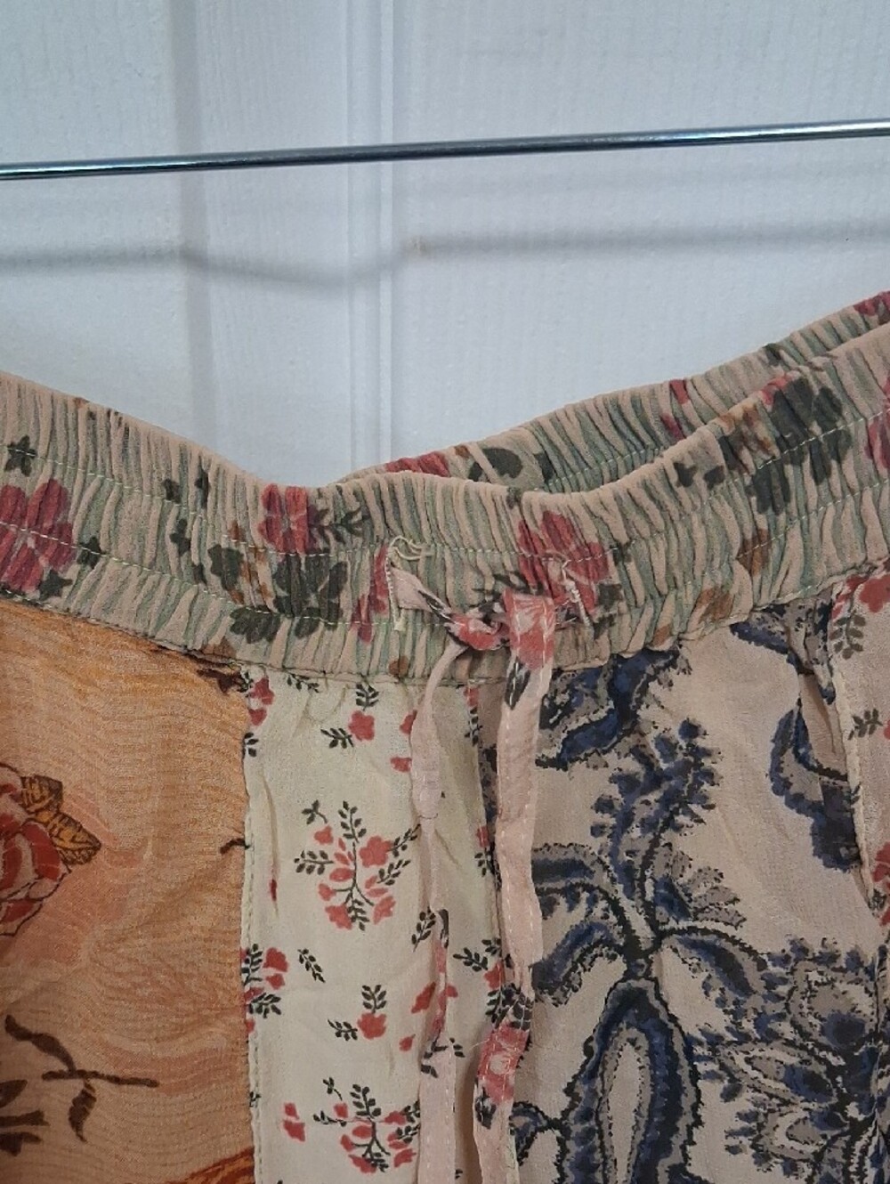 Patchwork Wide-Leg Boho Pants - Multicolor - Picture 3 of 5